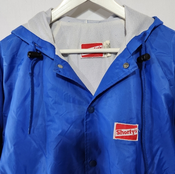 Rare Vtg SHORTY'S SKATEBOARDS Royal Blue Lined Windbreaker Jacket Made USA sz XL - Picture 2 of 13